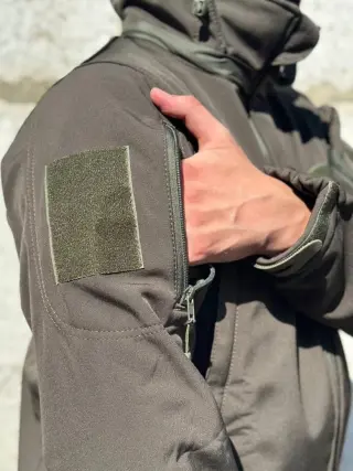 Куртка тактична Soft-Shell хакі демісезон зі знімним капюшоном