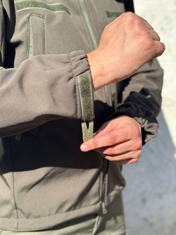 Куртка тактична Soft-Shell хакі демісезон зі знімним капюшоном