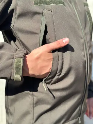 Куртка тактична Soft-Shell хакі демісезон зі знімним капюшоном