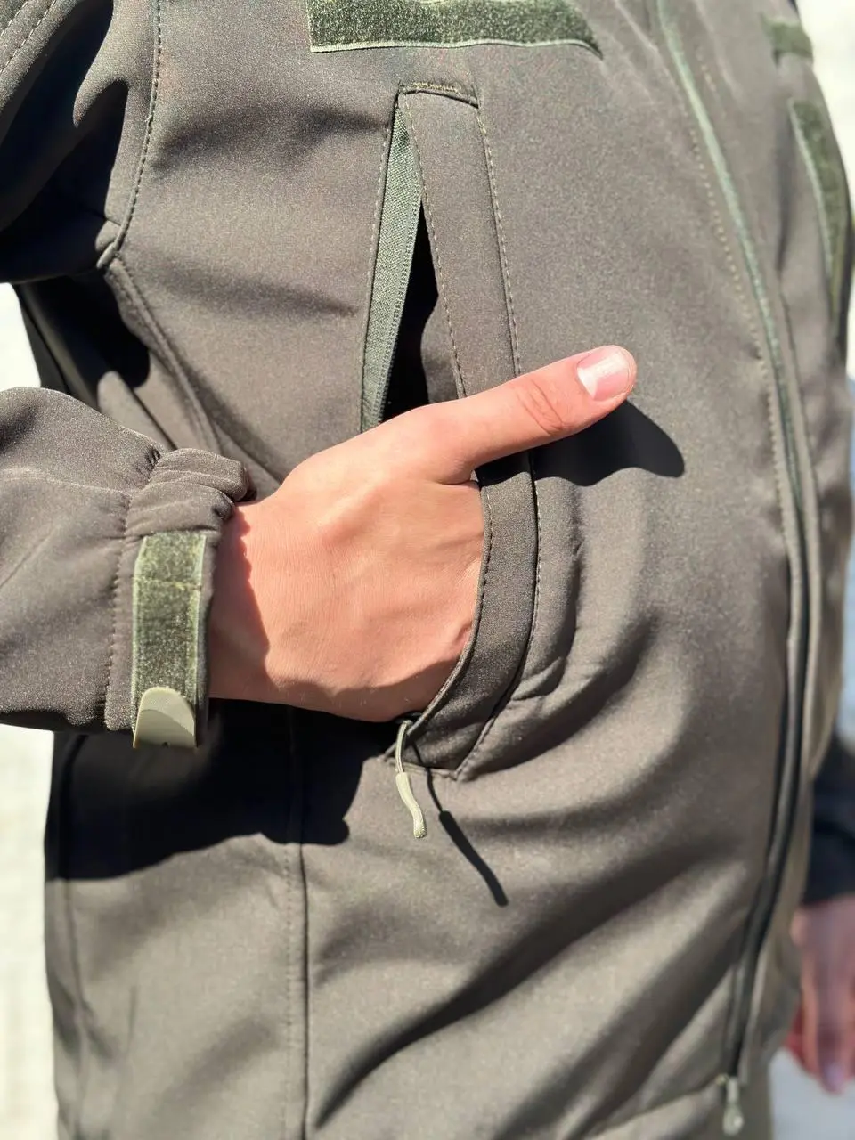 Куртка тактична Soft-Shell хакі демісезон зі знімним капюшоном