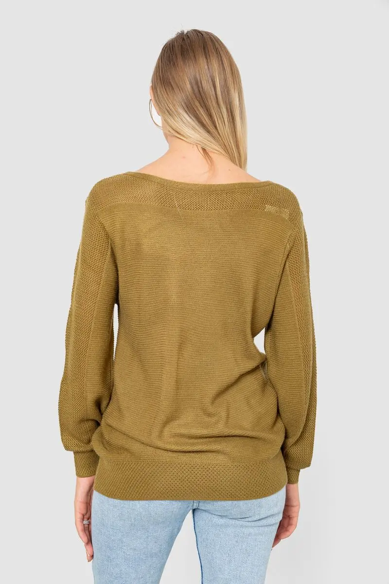 Кофта жіноча з манжетами, колір хакі, 244R999