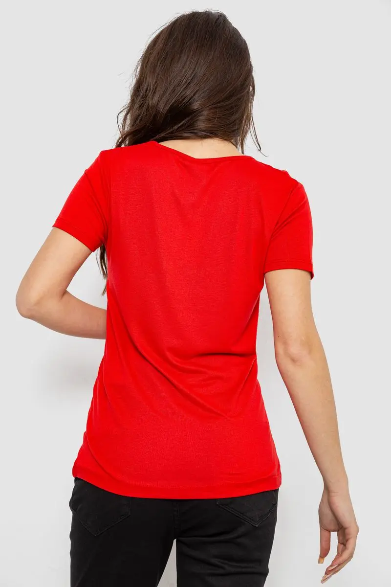 Футболка жіноча з принтом, колір червоний, 244R509