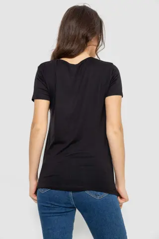 Футболка жіноча з принтом, колір чорний, 244R503