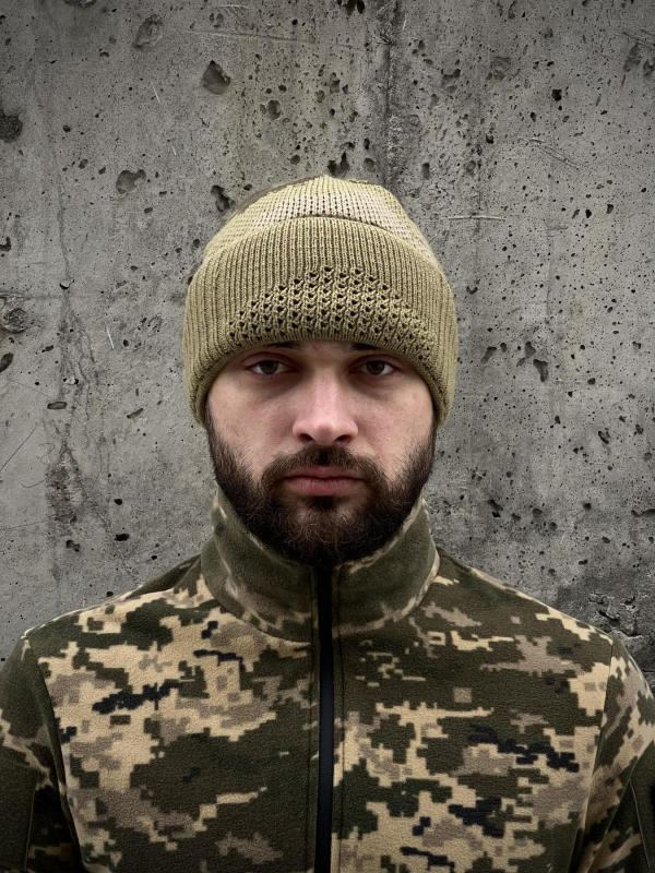 Шапка-балаклава піксель хакі в'язана