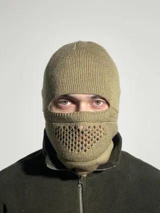 Шапка-балаклава койот в'язана