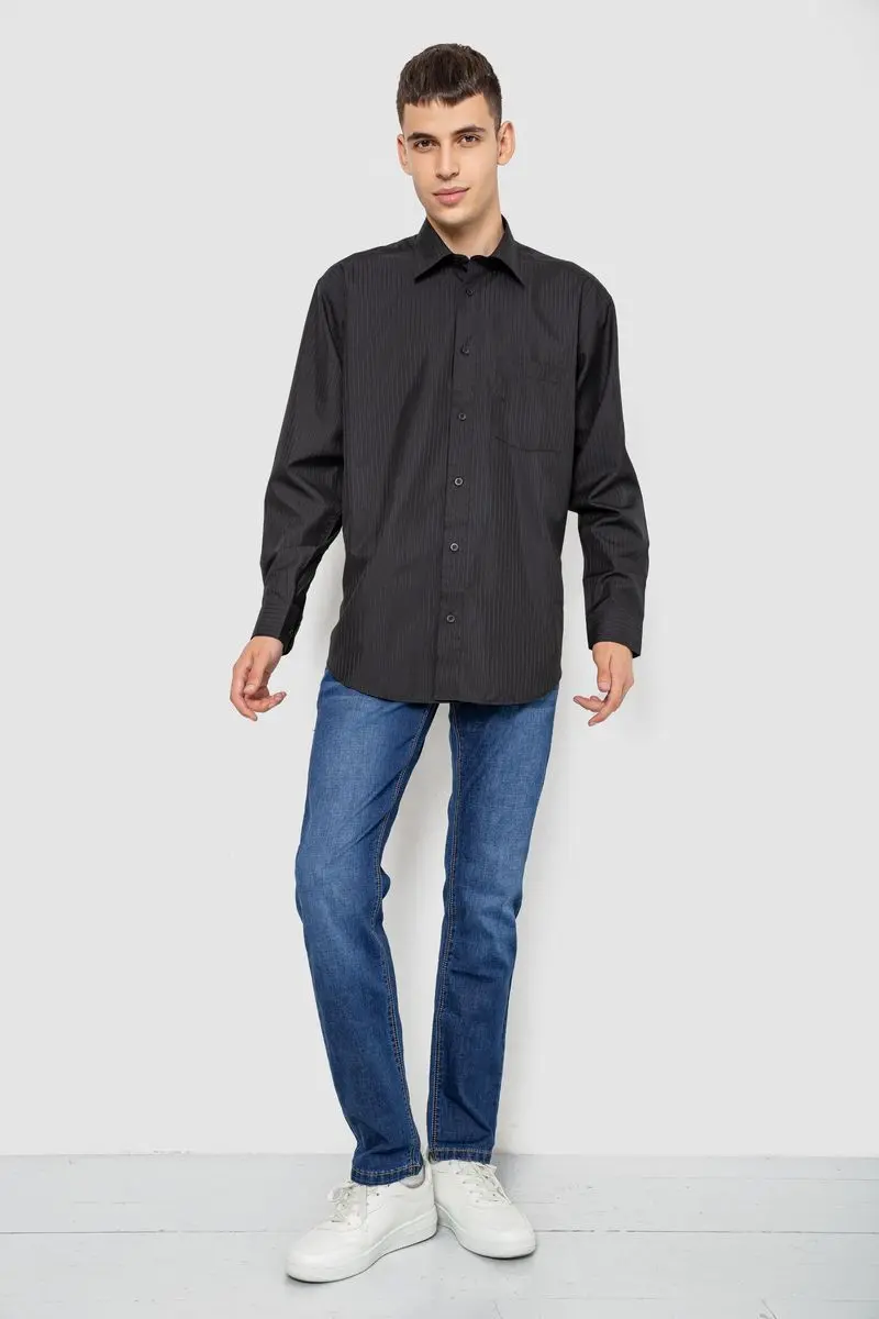 Сорочка чоловіча класична, колір чорний, 244R330