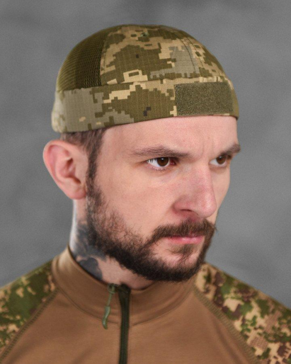 Феска підшоломник тактичний піксель з сіткою