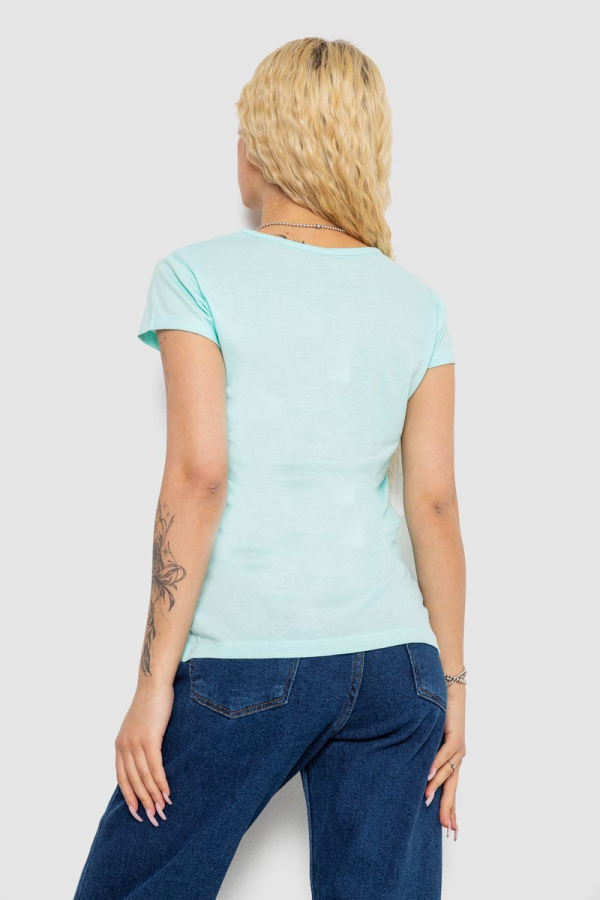 Футболка жіноча з принтом, колір м'ятний, 244R2215