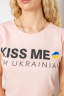 Футболка жіноча з патріотичним принтом, колір персиковий, 244R2213-1 - Фото 5
