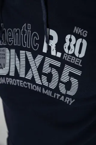 Худі чоловічий на флісі з капюшоном, колір темно-синій, 244R2196