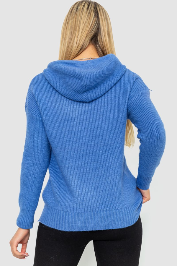 Кофта-батник жіноча з капюшоном, колір джинс, 244R2029