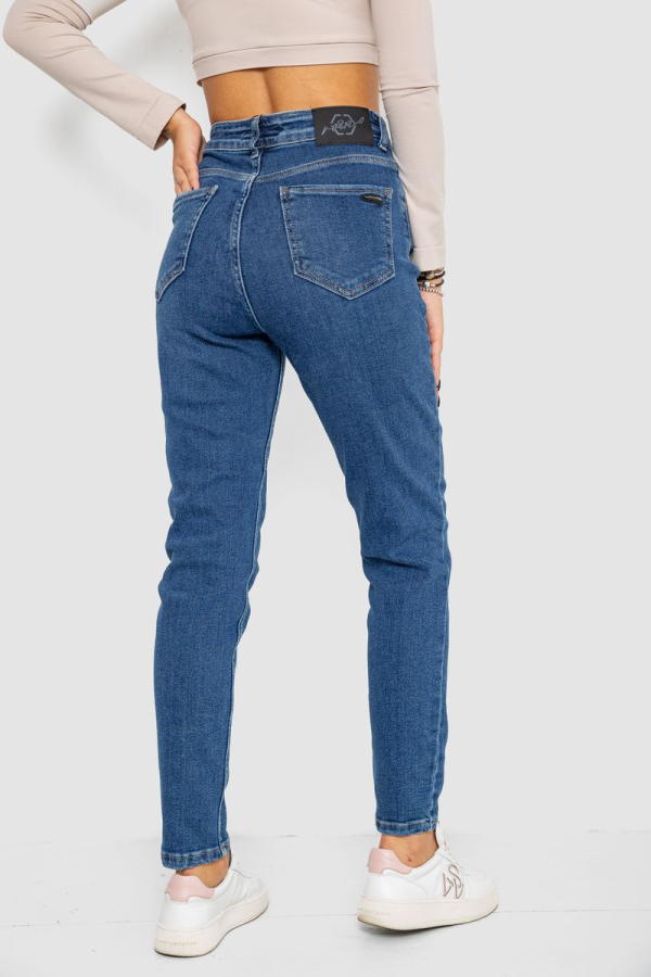 Джинси жіночі Mom-fit стрейч, колір синій, 244R1149