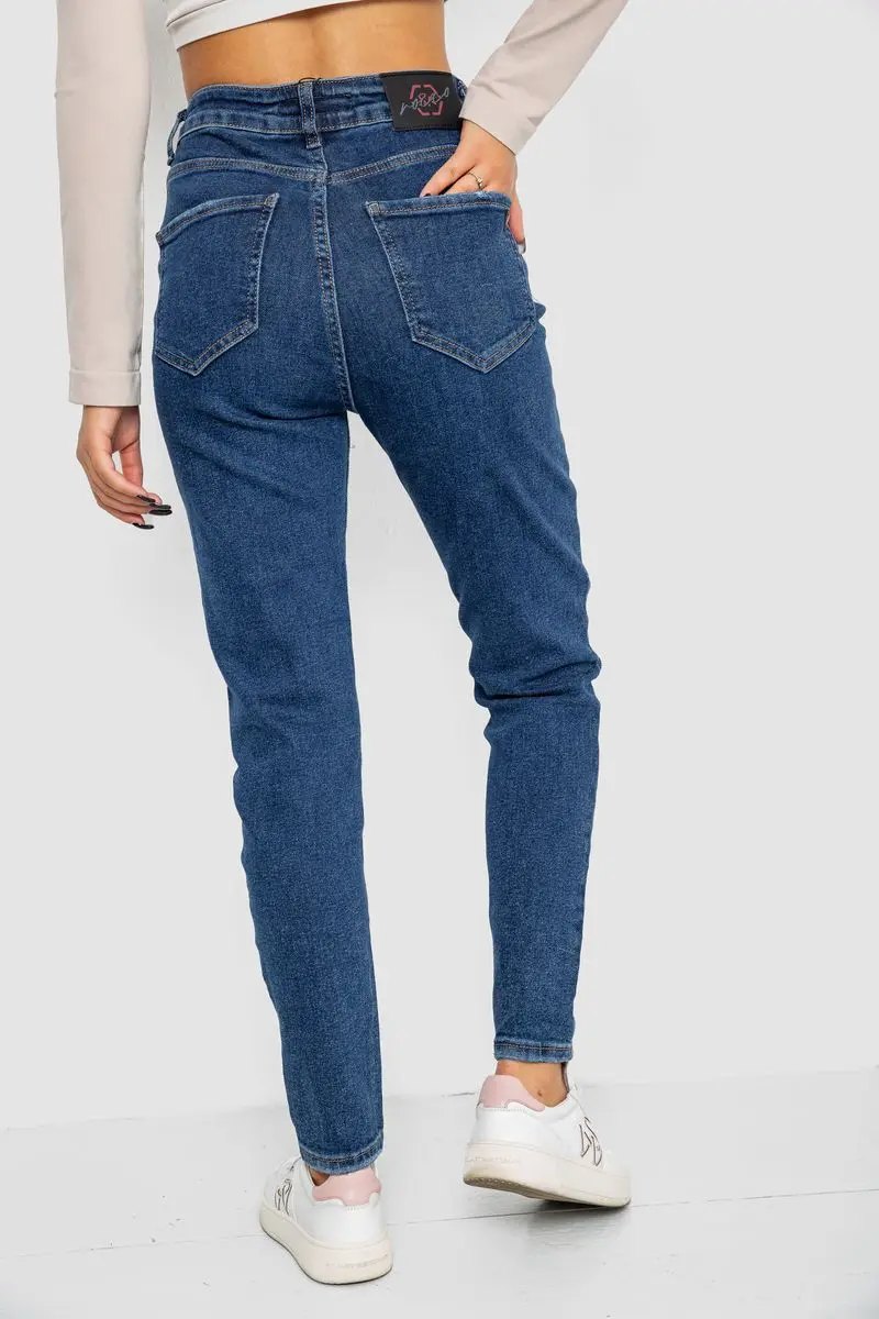 Джинси жіночі Mom-fit стрейч, колір синій, 244R1143