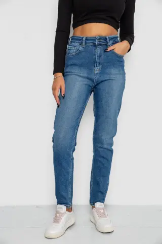 Джинси жіночі Mom-fit стрейч, колір синій, 244R1136