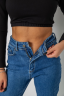 Джинси жіночі Mom-fit стрейч, колір синій, 244R1134 - Фото 5