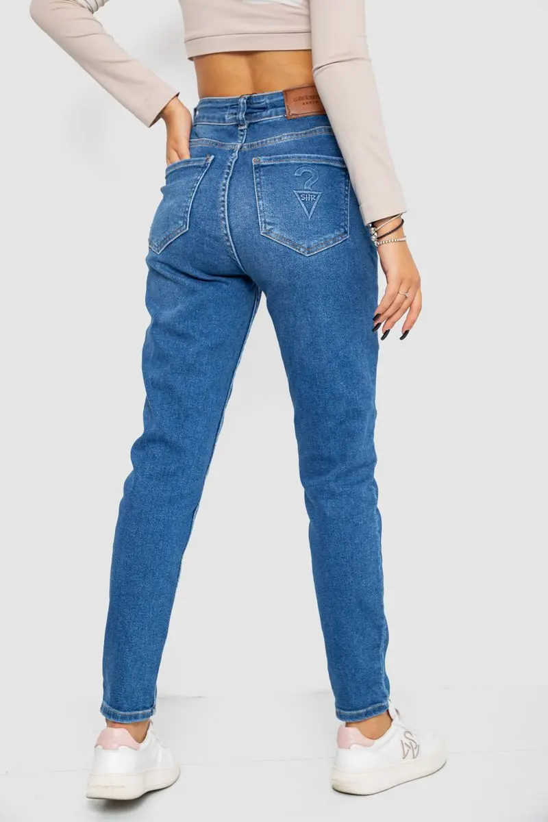 Джинси жіночі Mom-fit стрейч, колір синій, 244R1133
