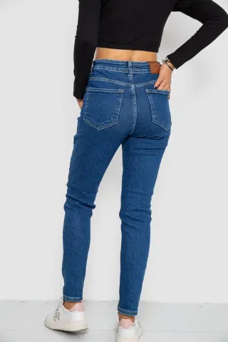 Джинси жіночі Mom-fit стрейч, колір синій, 244R1132