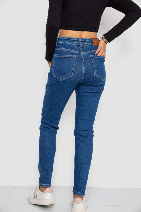 Джинси жіночі Mom-fit стрейч, колір синій, 244R1132
