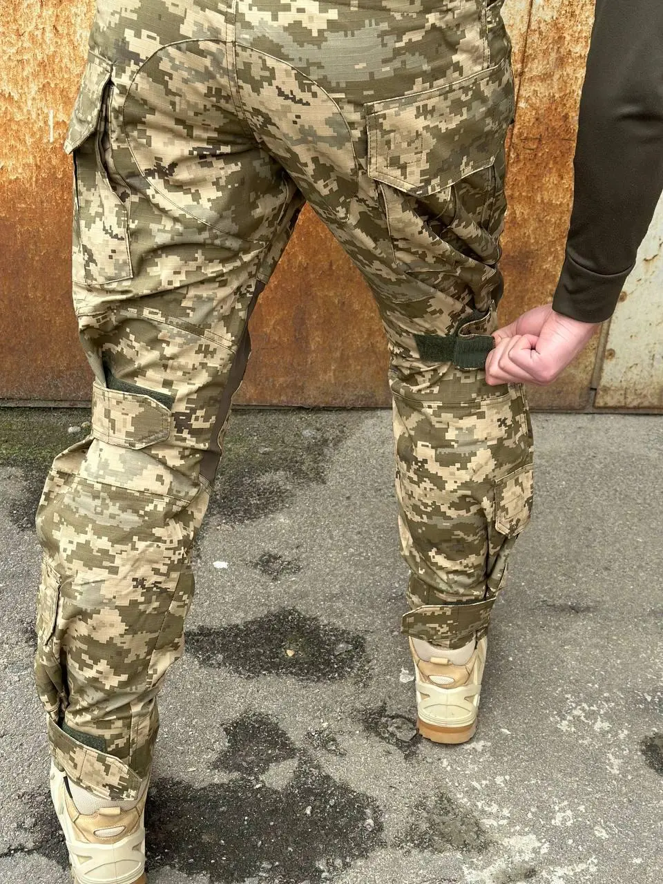 Штани тактичні з наколінниками та еластичними вставками піксель ріпстоп - Фото 8