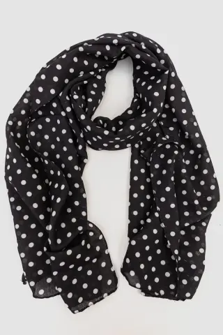 Шарф жіночий в горох, колір чорно-білий, 244R011