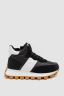 Кросівки жіночі з хутром, колір чорно-білий, 243RGM93 - Фото 1