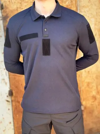 Tactical DSNS CoolMax Polo with Long Sleeves Navy Blue
