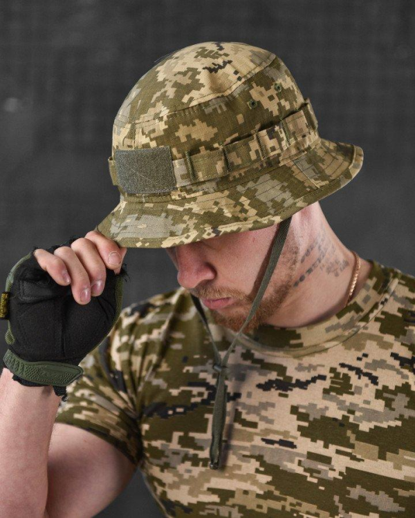 Панама тактична піксель ріпстоп з липучкою