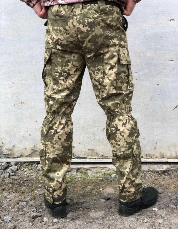 Штани тактичні ріпстоп піксель зі стяжками під коліном
