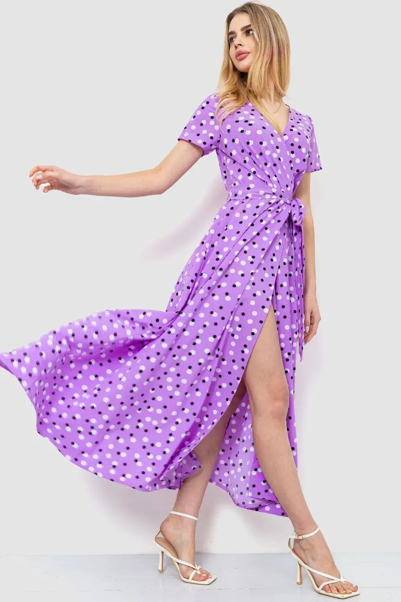 Сарафан у горох, колір бузковий, 241R159