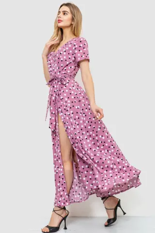 Сарафан у горох, колір пудровий, 241R159