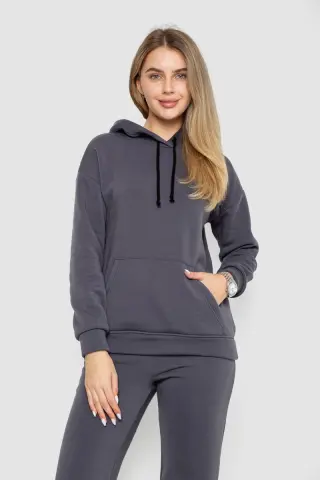 Спорт костюм жіночий на флісі, колір темно-сірий, 241R1530