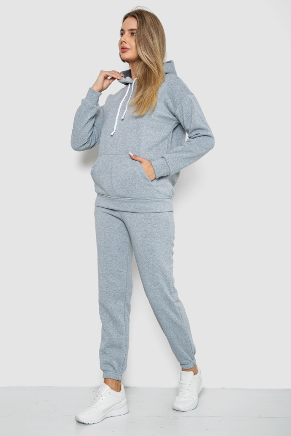 Спорт костюм жіночий на флісі, колір світло-сірий, 241R1530