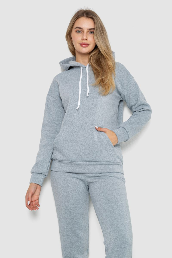 Спорт костюм жіночий на флісі, колір світло-сірий, 241R1530