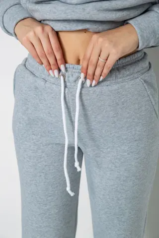 Спорт костюм жіночий на флісі, колір світло-сірий, 241R1530