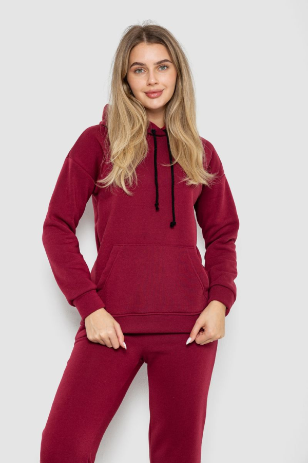Спорт костюм жіночий на флісі, колір бордовий, 241R1530