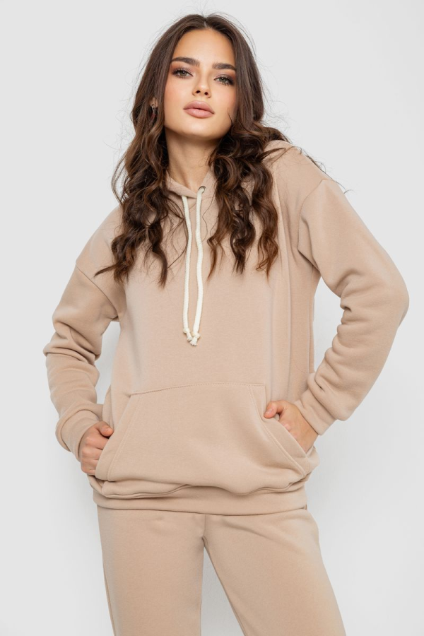 Спорт костюм жіночий на флісі, колір бежевий, 241R1530