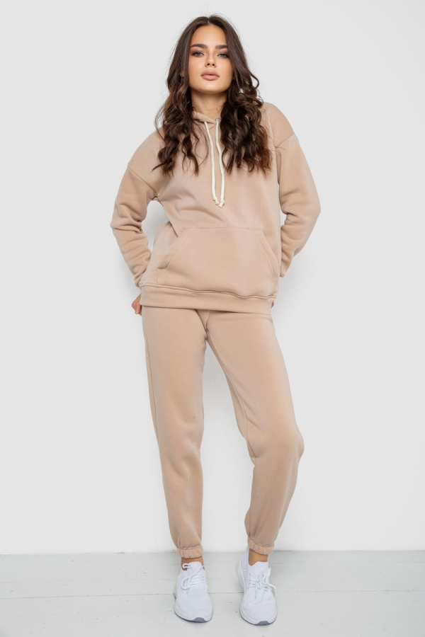 Спорт костюм жіночий на флісі, колір бежевий, 241R1530
