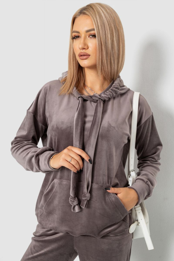 Спорт костюм жіночий велюровий, колір мокко, 241R060