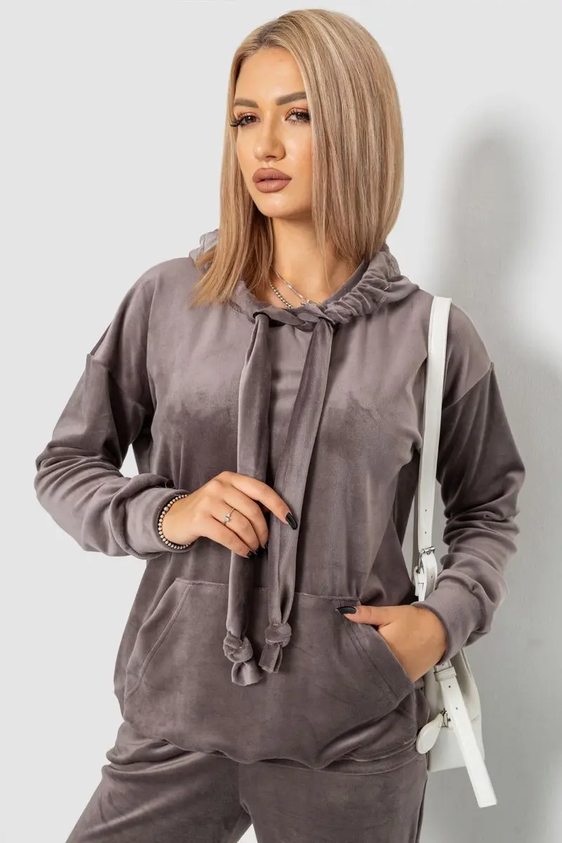 Спорт костюм жіночий велюровий, колір мокко, 241R060