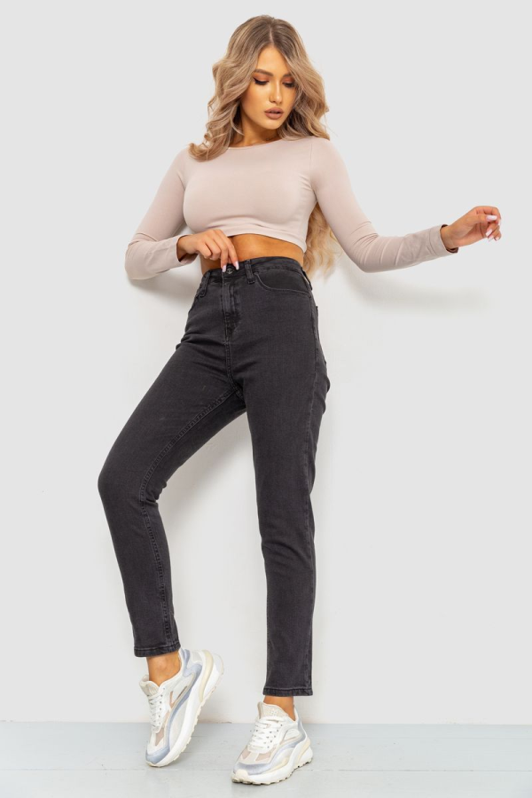 Джинси жіночі стрейчові, колір темно-сірий, 233R1810073