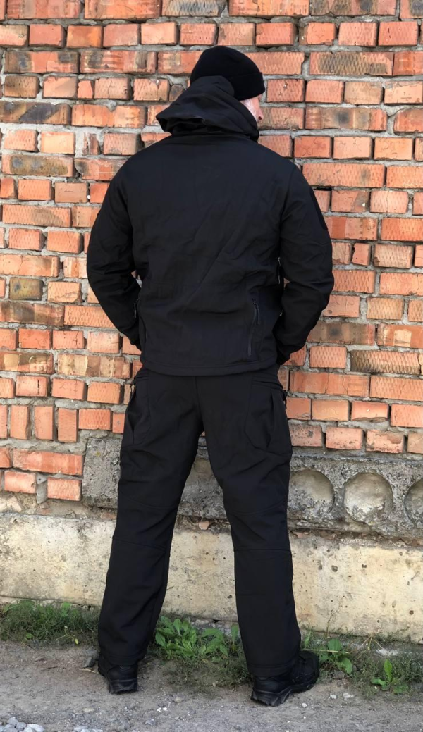 Костюм тактичний чорний Soft Shell демісезон