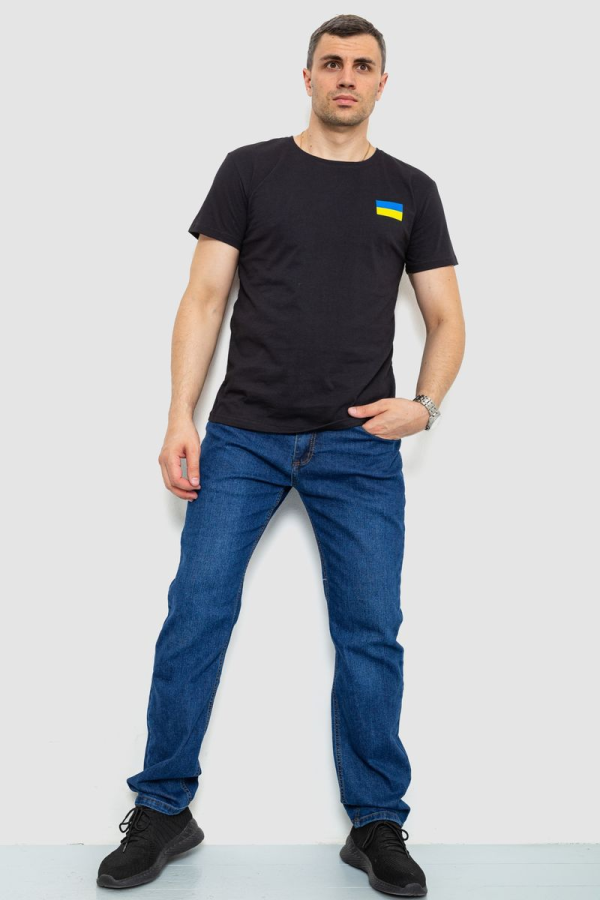 Футболка чоловіча патріотична, колір чорний, 226R040
