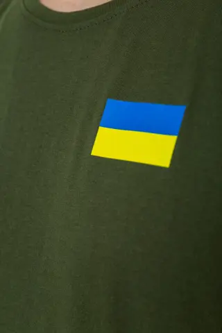 Футболка чоловіча патріотична, колір хакі, 226R040