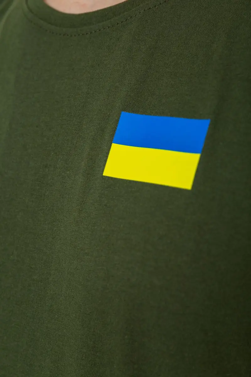 Футболка чоловіча патріотична, колір хакі, 226R040