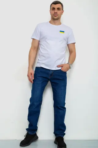 Футболка чоловіча патріотична, колір білий, 226R040