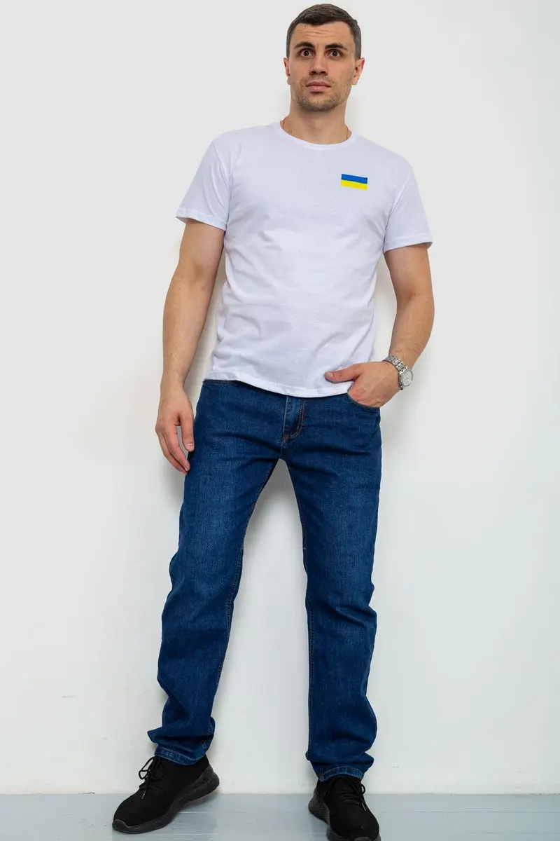 Футболка чоловіча патріотична, колір білий, 226R040