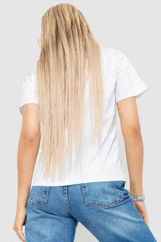 Футболка жіноча з принтом, колір білий, 221R3016