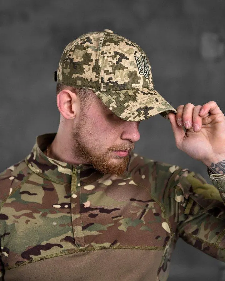 Бейсболка з тризубом піксель ріпстоп