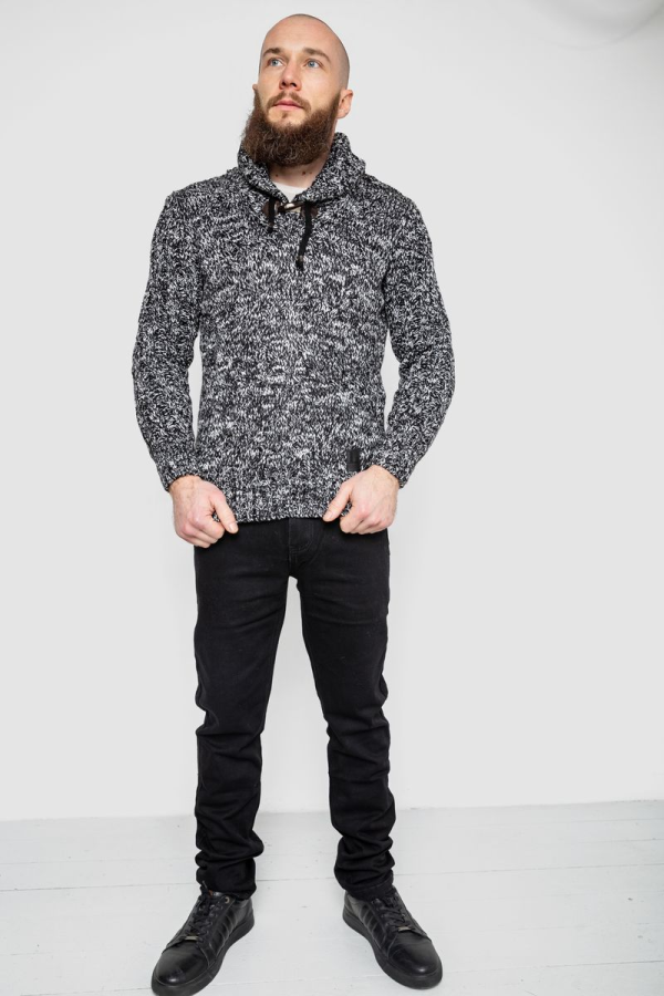 Светр чоловічий, колір чорно-білий, 214R10303