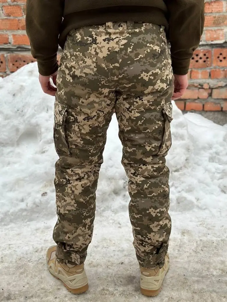 Чоловічі тактичні зимові штани піксель omni-heat - Фото 3